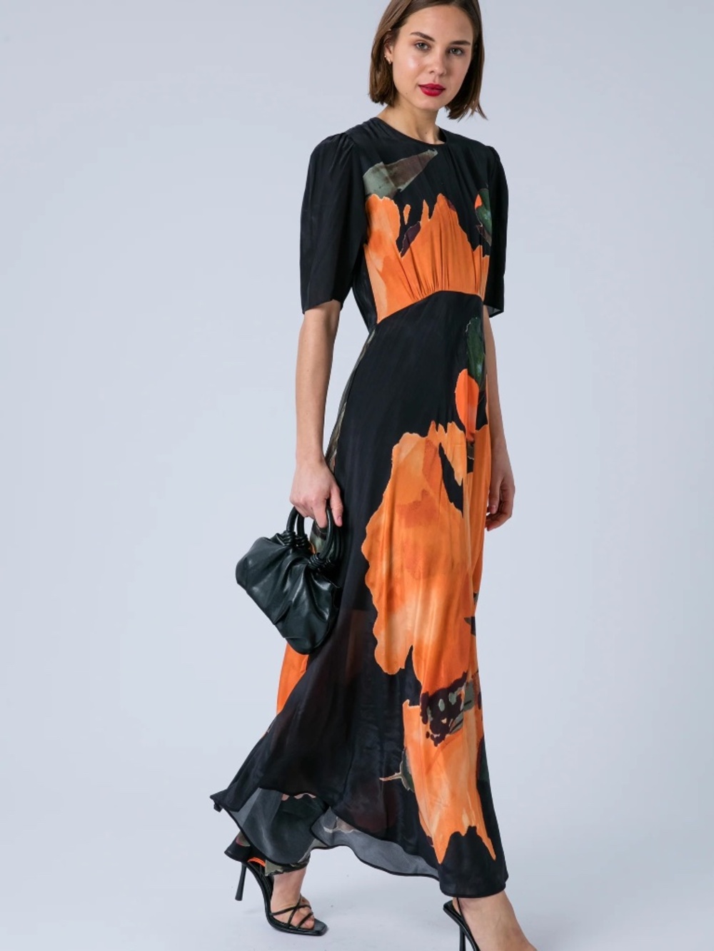 RELIGION Floral print orange SIENNA MAXI DRESS PRIME